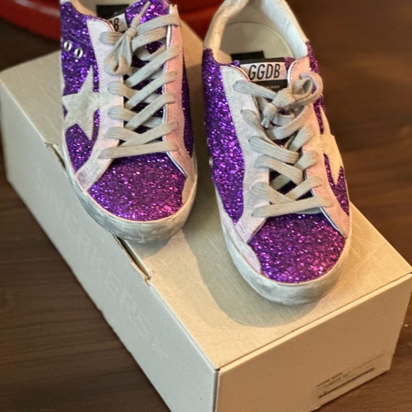 Purple Golden Goose Glitter Sneakers - Picture 1 of 9